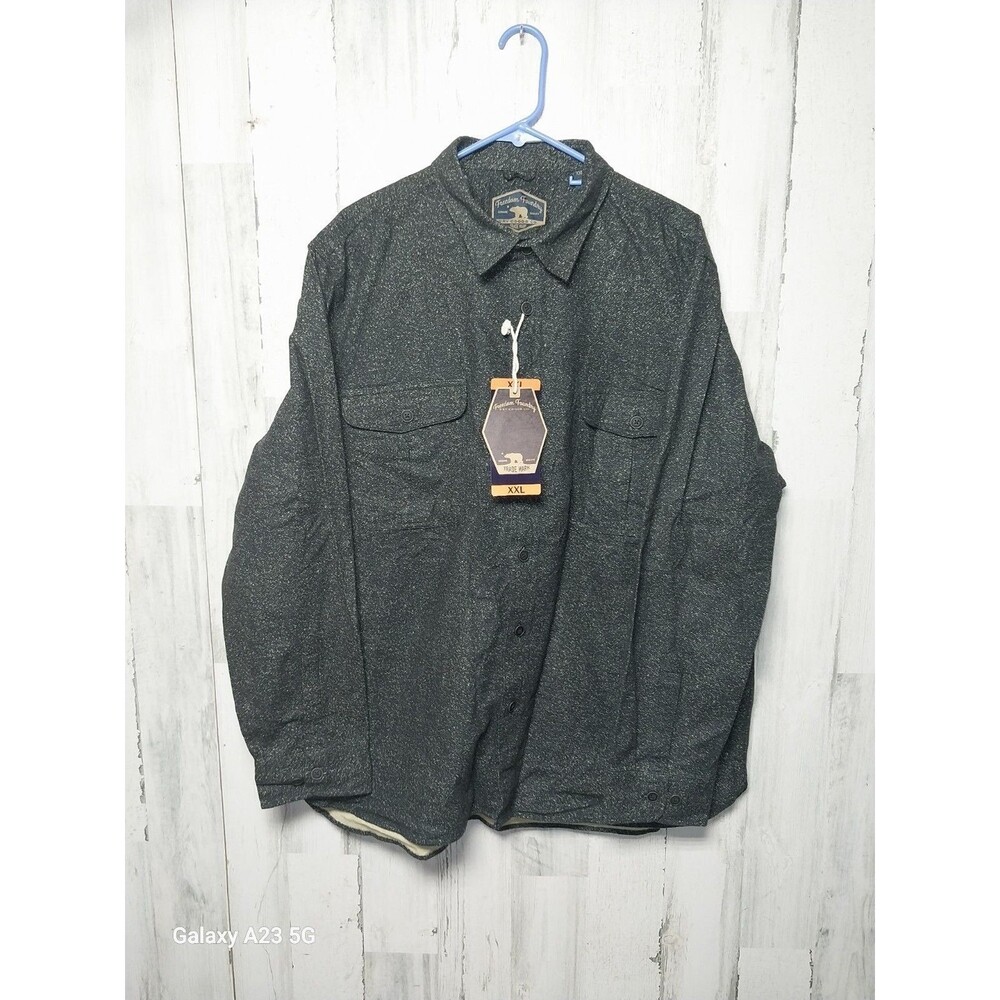 Freedom Foundry Men’s Chamois Flannel Shirt Black Heather XXL